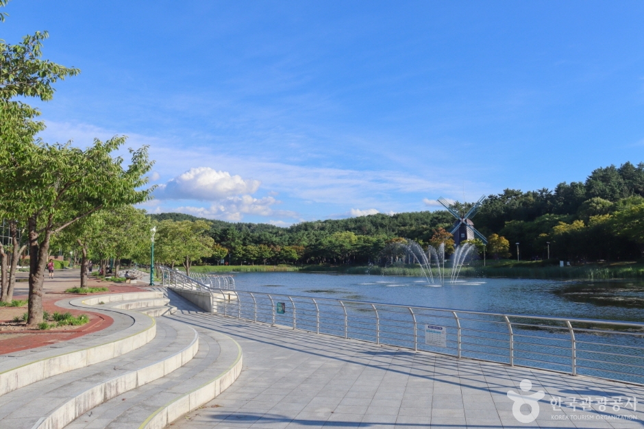 울산대공원 공원 산책로와 나무 풍경